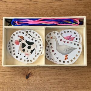 Lacing Cards Set animal themed kids